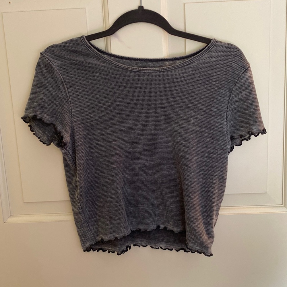 AMERICAN EAGLE LETTUCE TRIM TEE